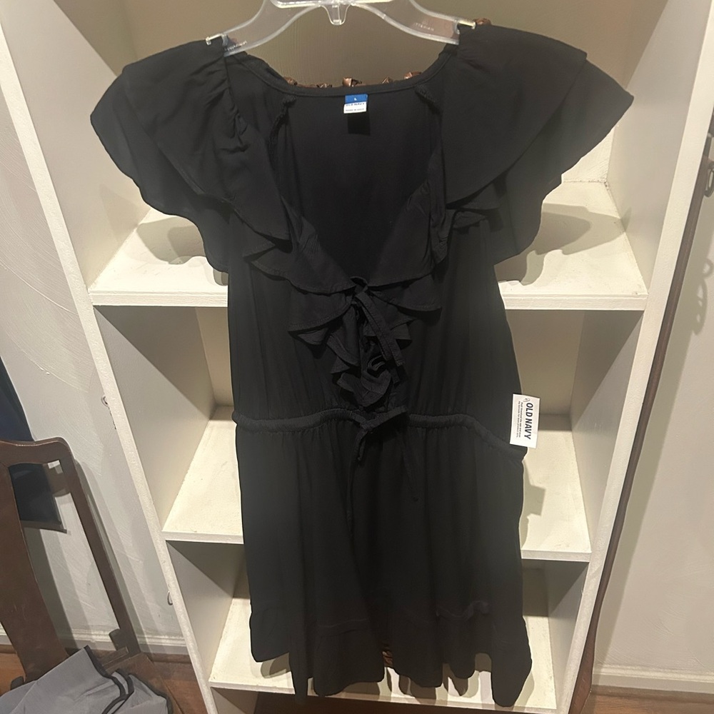 Old Navy black ruffle dress size large new with tags